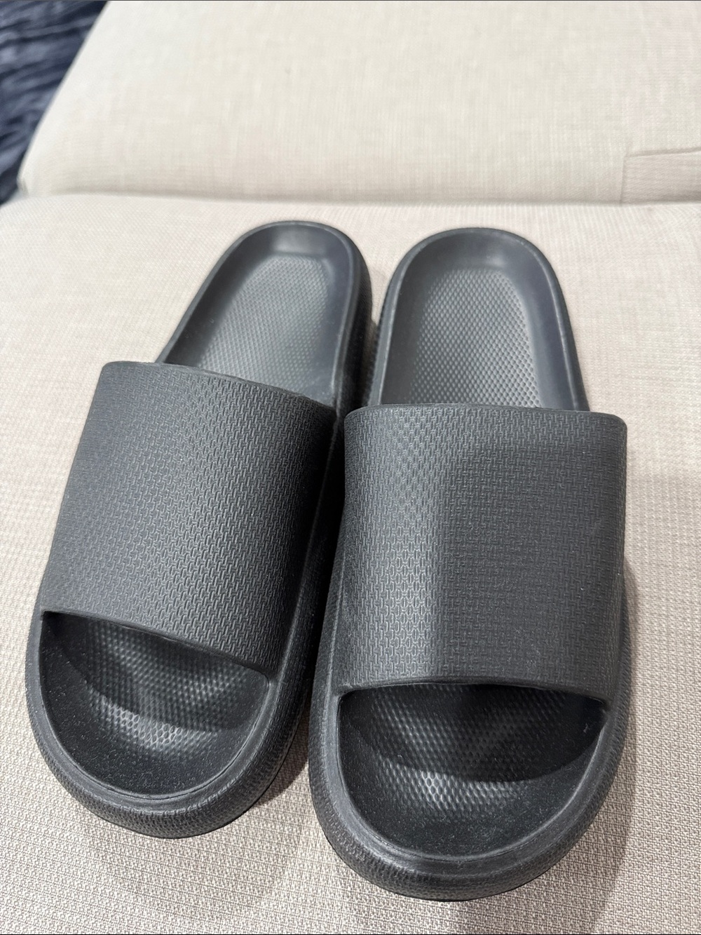 Men's Black Slide Sandals - Minimal Slip-On Comfort